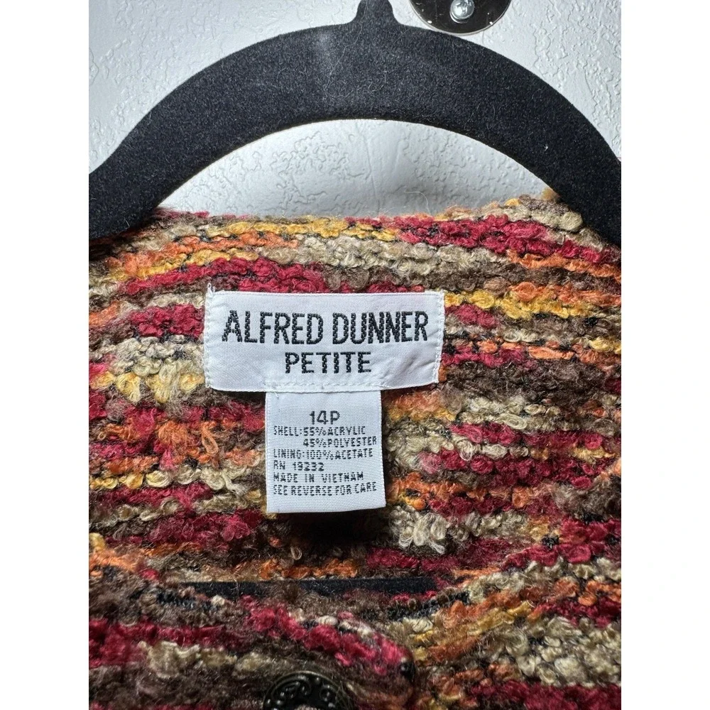 Vintage Alfred‎ Dunner Tweed Blazer Womens Size 14 Petite Excellent Condition